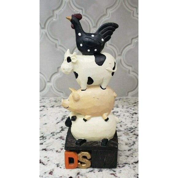 Maison Rouge Other - Maison Rouge Friends Farmyard Stacked Animals Sheep Pig Cow Chicken Figurine